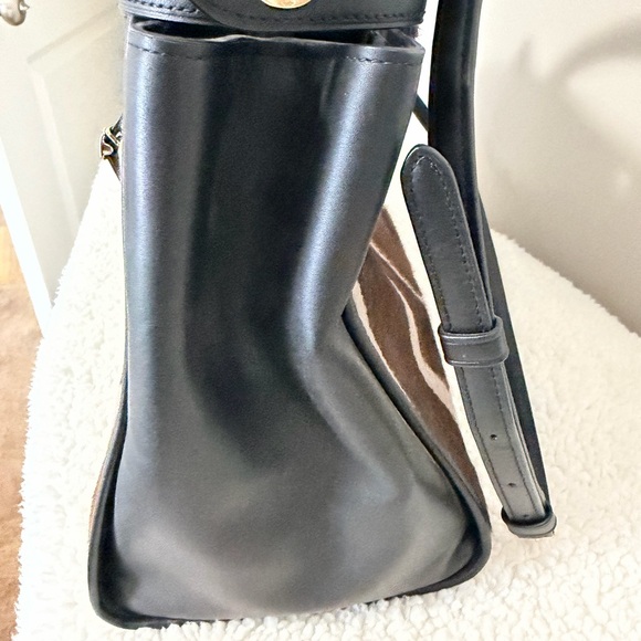 Coach Zebra Print Satchel in Brown and Black - Picture 8 of 14